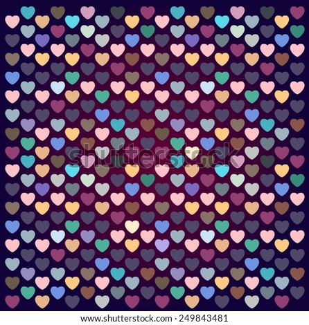 Wallpaper small multi-colored hearts