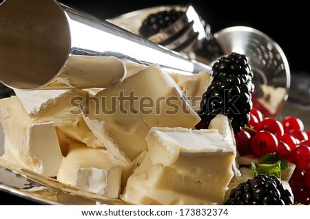 still life with cheese and fruit