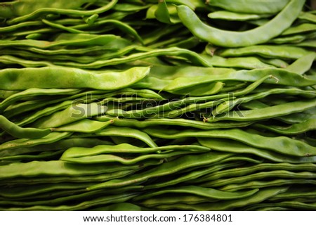 Green French beans closeup
