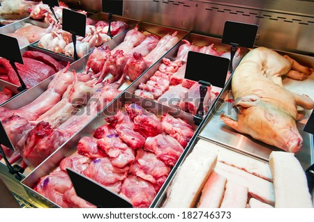 meat department in the store