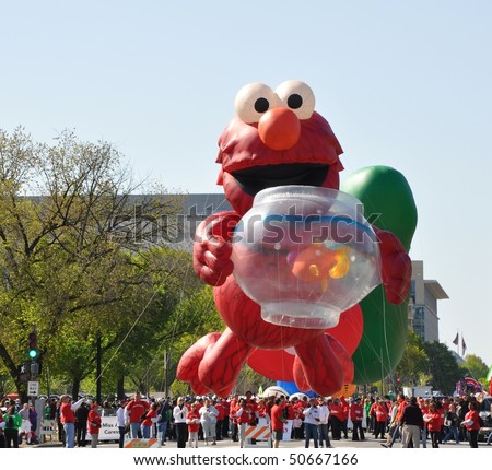 WASHINGTON, D.C. - APRIL 10: Giant balloon of Kermit the Frog in the National Cherry Blossom Festival Parade April 10, 2010 in Washington, D.C.