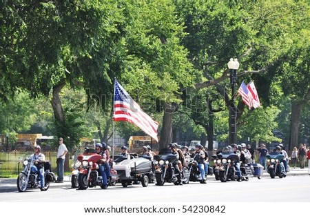 WASHINGTON, D.C. - MAY 31: Thousands of motorcycles ride through Washington in an annual demonstration  on Memorial Day May 31, 2010 in Washington, D.C.