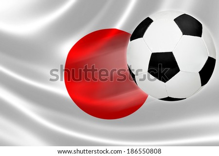 Ball leaps out of the flag of Japan, where soccer is a national passion.