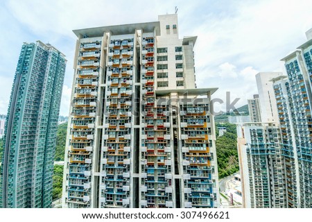 Highrise housing dominates Hong Kong\'s limited land mass of 1,104 km. With a population of over 7 million, Hong Kong is one of the most densely populated areas in the world.