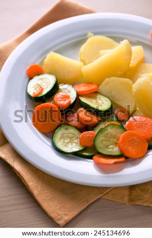 Variety of boiled vegetables
