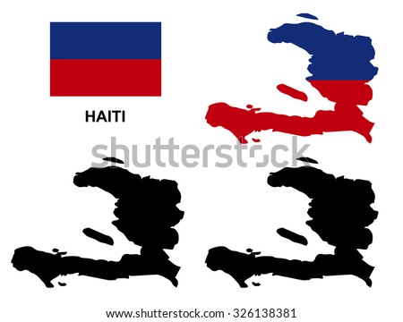 Haiti map vector, Haiti flag vector, isolated Haiti