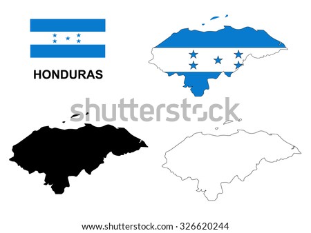 Honduras map vector, Honduras flag vector, isolated Honduras