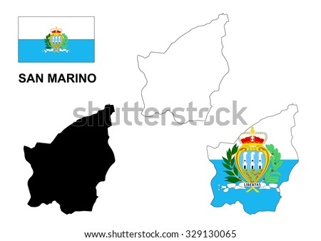 San Marino map vector, San Marino flag vector, isolated San Marino
