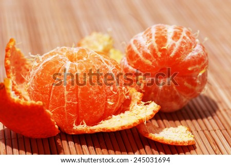 Peeled orange or citrus fruit