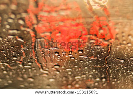 art of water rain on car window glass