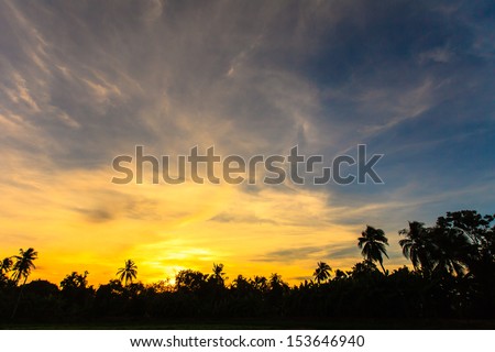 beautiful landscape sunset in urban of thailand