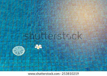 Swimming pool surface with vintage light effect.