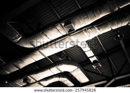 Air conditioning duct on the roof