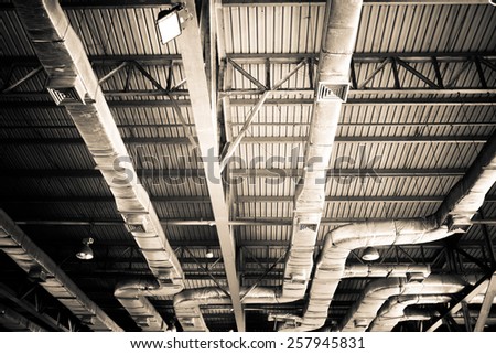 Air conditioning duct on the roof