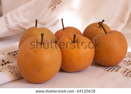 Food - Fruits - Group of nashi pears - Studio isolated.