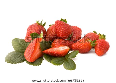 Food - Fruits - Strawberries isolated on white background.