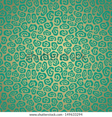 Seamless pattern made of abstract oval green spots