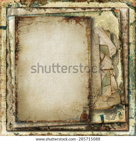 Grunge gorgeous background with old cards