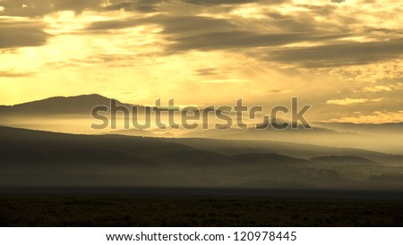 Veiled mountains in the Grand Teton National Park