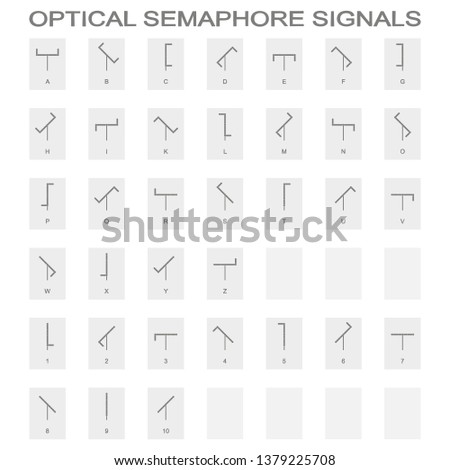 monochrome icon set with optical semaphore signals