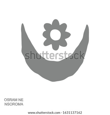 Vector monochrome icon with Adinkra symbol Osram Ne Nsoroma
