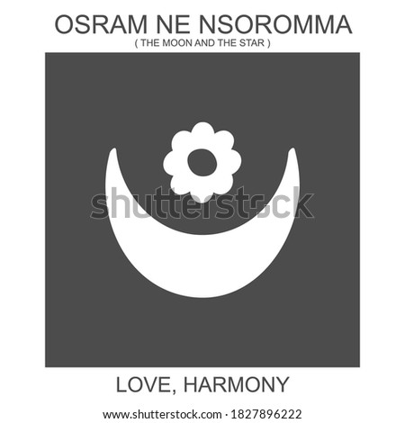 Vector icon with african adinkra symbol Osram Ne Nsoromma. Symbol of love and harmony
