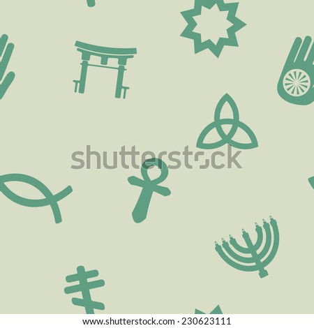 seamless background with symbols of religion