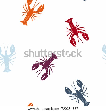 Seamless pattern with  lobster for your design