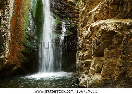Mysterious waterfall (Millomeri Waterfalls, Troodos, Cyprus)