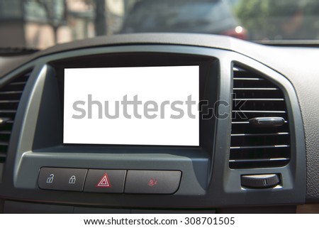 blank modern car's display screen