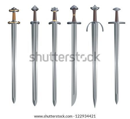 Viking Swords Stock Vector Illustration 122934421 : Shutterstock