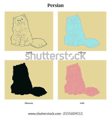 4 Style cat vector image