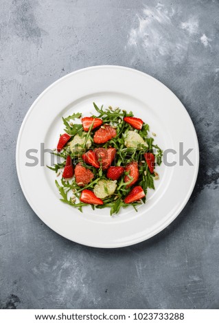 Similar – Image, Stock Photo Strawberry, grapefruit and rocket salad on bowl