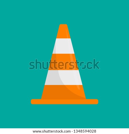 Road cone icon. Flat illustration of road cone vector icon for web design