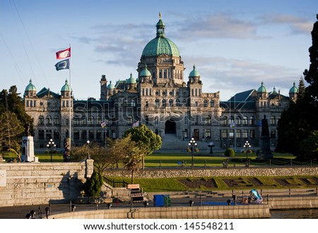 Victoria, British Columbia. The parliament building in the inner harbor of Victoria, British Columbia, the capital of the province.