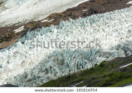 Coleman Glacier. This glacier is found at the base of Mt. Baker, Washington in the North Cascade mountain range.