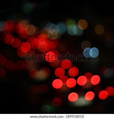 abstract  bokeh light of traffic jam in night city