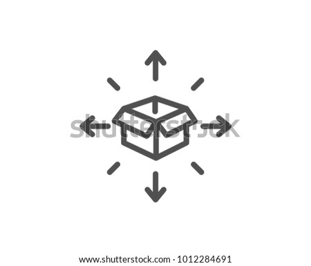 Parcel delivery line icon. Logistics service sign. Tracking symbol. Quality design element. Editable stroke. Vector
