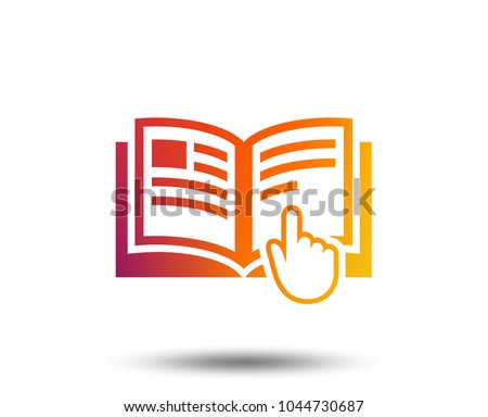 Instruction sign icon. Manual book symbol. Read before use. Blurred gradient design element. Vivid graphic flat icon. Vector