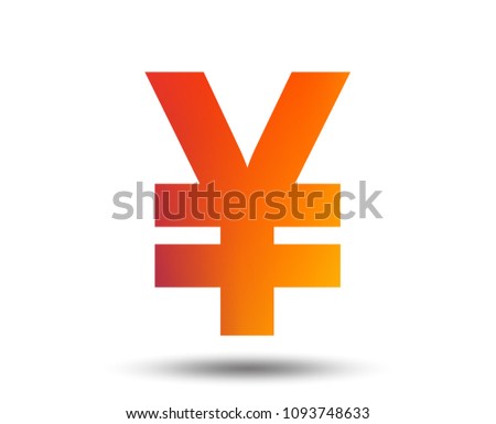 Yen sign icon. JPY currency symbol. Money label. Blurred gradient design element. Vivid graphic flat icon. Vector