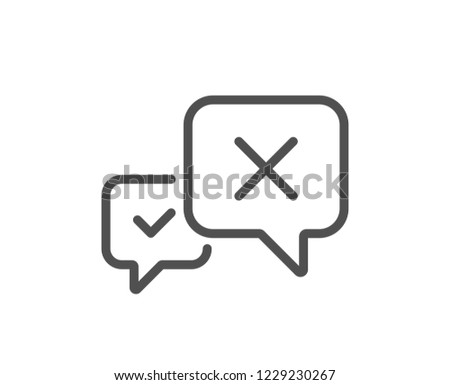 Reject message line icon. Decline or remove chat sign. Quality design flat app element. Editable stroke Reject icon. Vector