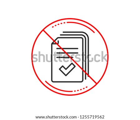 No or stop sign. Handout line icon. Documents example sign. Caution prohibited ban stop symbol. No  icon design.  Vector