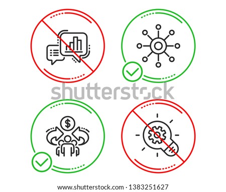 Do or Stop. Graph chart, Multichannel and Sharing economy icons simple set. Cogwheel sign. Growth report, Multitasking, Share. Idea bulb. Science set. Line graph chart do icon. Prohibited ban stop