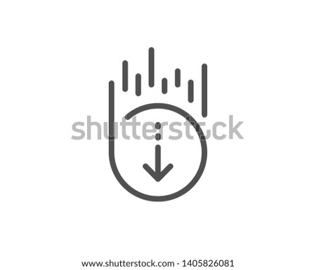 Scroll down line icon. Scrolling screen sign. Swipe page. Quality design element. Linear style scroll down icon. Editable stroke. Vector