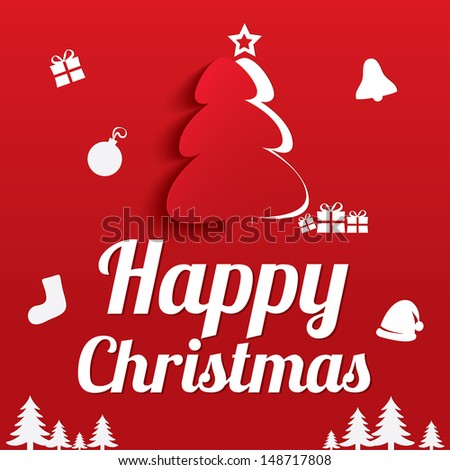 Christmas Greeting Card. Christmas Tree. Vector Illustration. Eps10. - 148717808 : Shutterstock