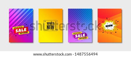 Whats new symbol. Cover design, banner badge. Special offer sign. New arrivals symbol. Poster template. Sale, hot offer discount. Flyer or cover background. Coupon, banner design. Vector