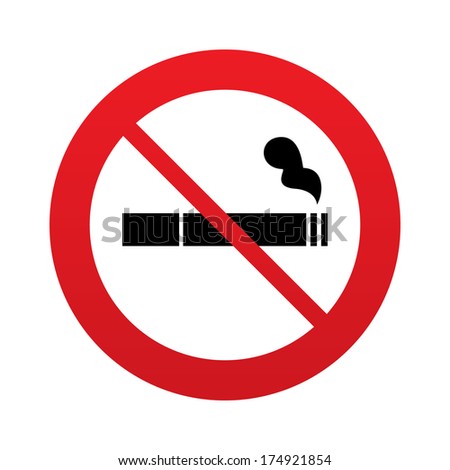 No Smoking Sign Icon. Cigarette Symbol. Red Prohibition Sign. Stop ...