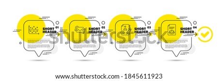 Algorithm, Refresh mail and Dot plot line icons set. Timeline infograph speech bubble. Legal documents sign. Project, New e-mail, Presentation graph. Justice scale. Education set. Vector