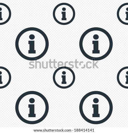 Information sign icon. Info symbol. Seamless grid lines texture. Cells repeating pattern. White texture background. Vector