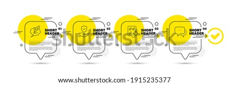 Capsule pill, Copyright chat and Insurance hand line icons set. Timeline infograph speech bubble. Message sign. Medicine drugs, Speech bubble, Full coverage. Chat bubble. Business set. Vector